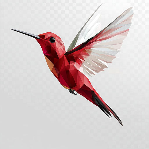 3D hummingbird on flat white background