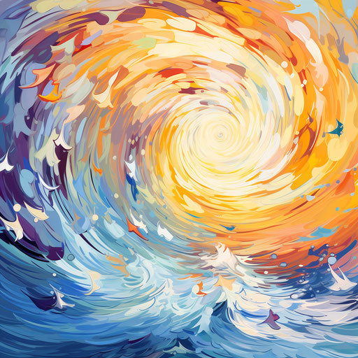 Impressionistic-style Hurricane Clipart on White Background