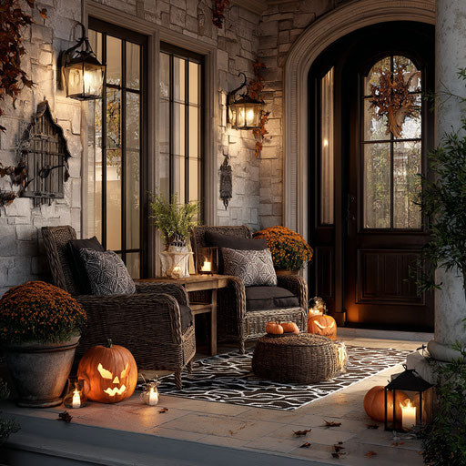 Charming Halloween Porch with Spooky Accents