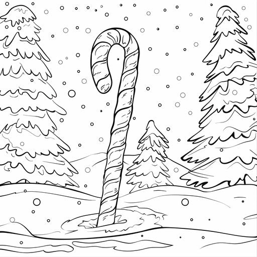 Giant candy cane in the snow