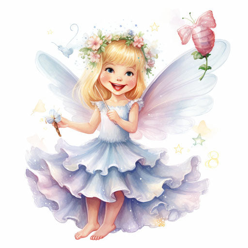Tooth fairy clipart in the style of Oil painting