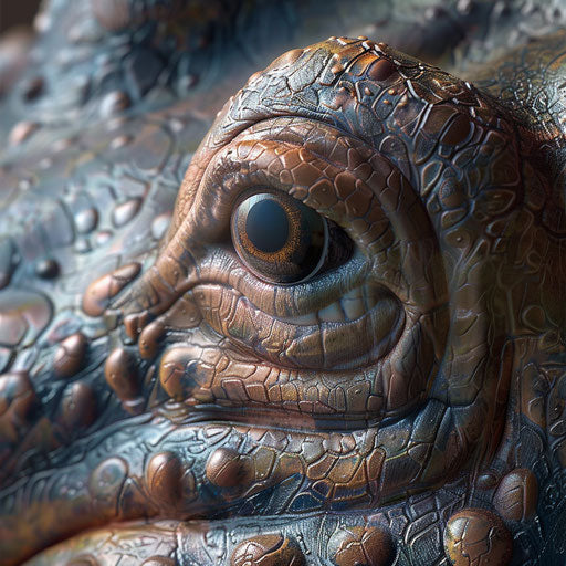 Detailed texture and coloration of a hippo's skin