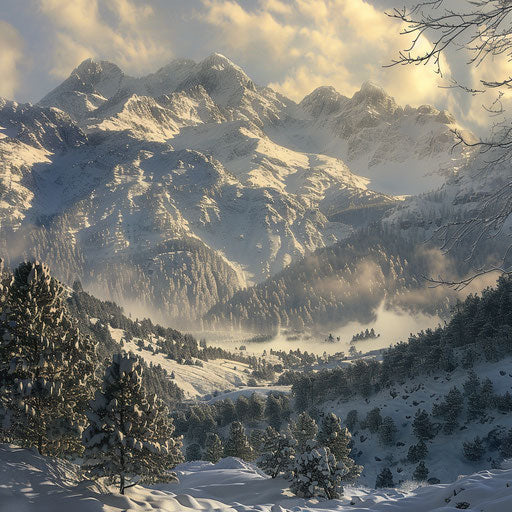 The Pyrenees in winter with a snowy landscape