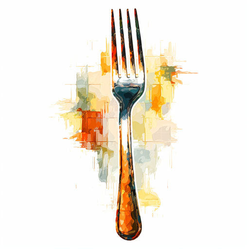 Fork illustration in Oil painting style