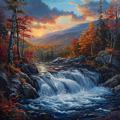 Catskill Mountains with a flowing river