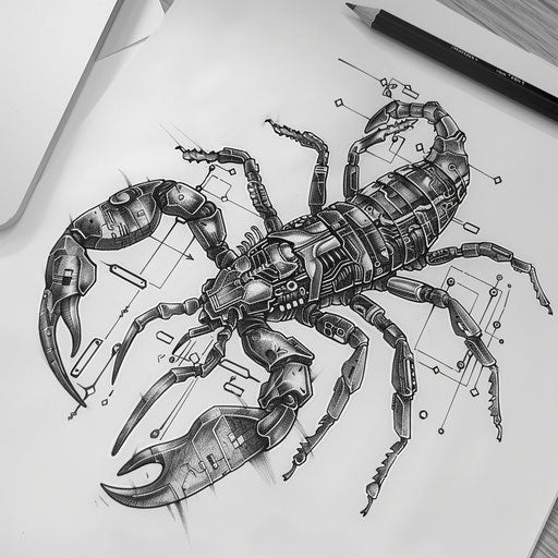 Digital scorpion tattoo design