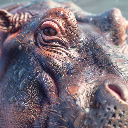 Detailed texture and coloration of a hippo's skin