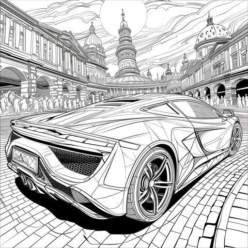 Futuristic car with advanced technology