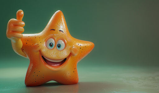 Cartoon star with thumbs up