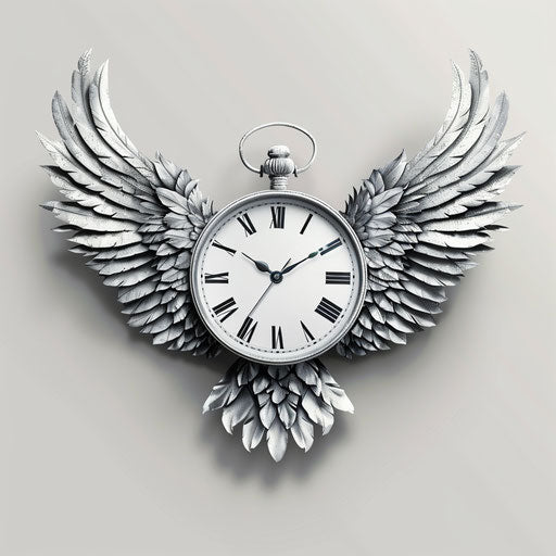 Timeline clipart with detailed wings on random flat background