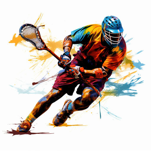 Lacrosse clipart in Chiaroscuro Art style on white bg