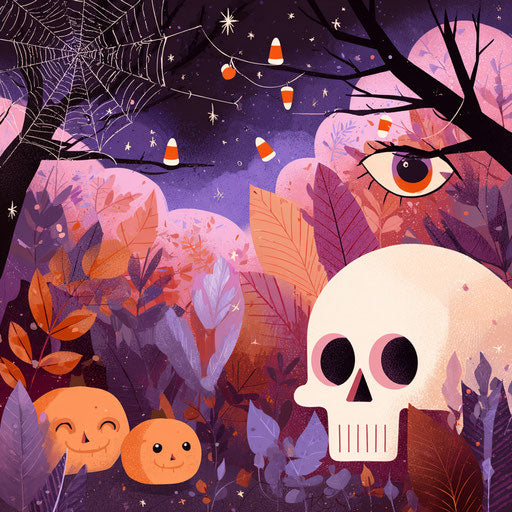 Playful Halloween Scene with Whimsical Elements