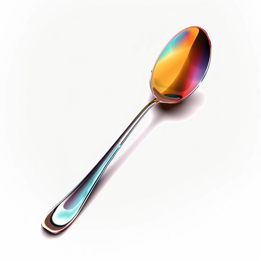 Realistic spoon illustration on flat white background with dynamic lighting