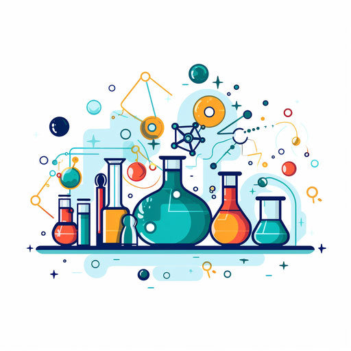 Scientific clipart in Minimalist style, on white background