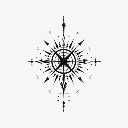 Compass Arrow in Inuit Art Style