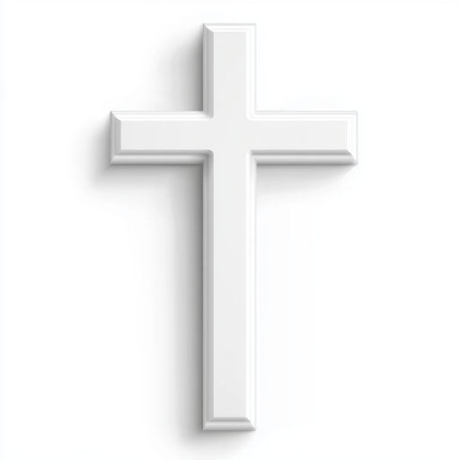 3D cross on flat white background, isolated clipart