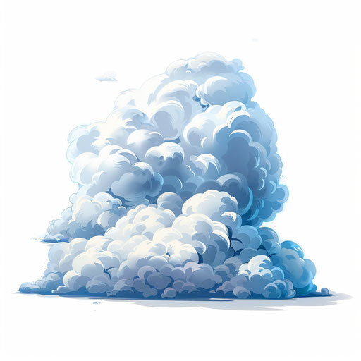 Cartoon cloud in photo realistic style with white background