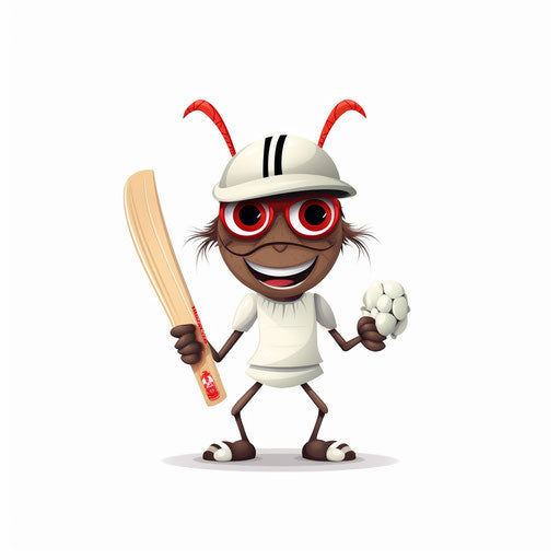 Minimalist style cricket clipart, on white background