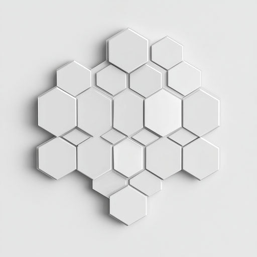 3D hexagon with realistic style on flat white background