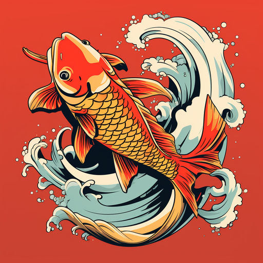 Realistic koi fish with surrealistic elements