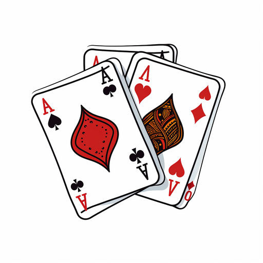 Minimalist playing cards on white background