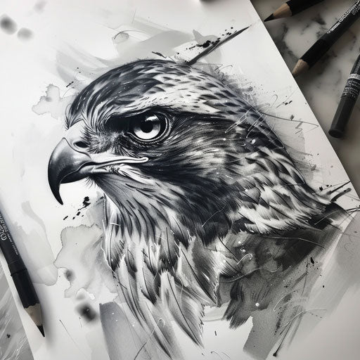 Vivid Hawk Tattoo Vector Art