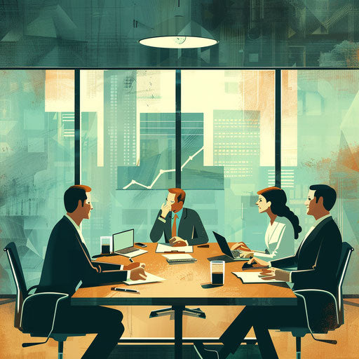 Intense credit analysis meeting