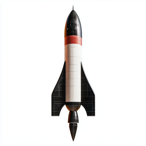 3D Model Rocket on white background