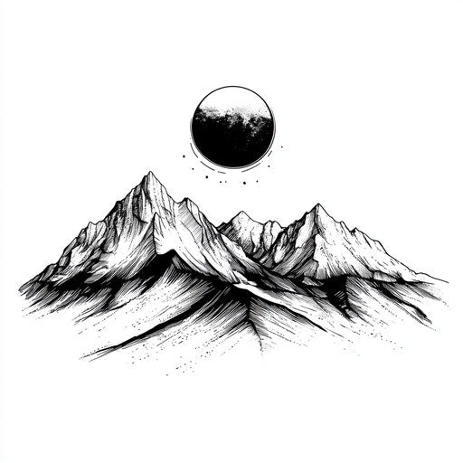 Minimalist mountain tattoo sketch female arm white