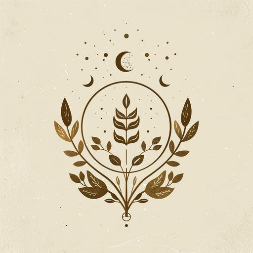 Artisan logo with hand-drawn elements and a rustic feel, brown and cream tones