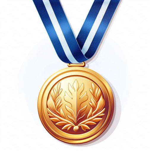 Medal in Oil Painting Style on White Background