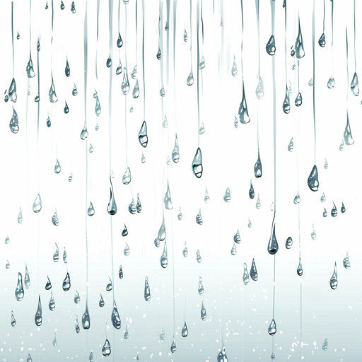 Realistic rain illustration on flat white background