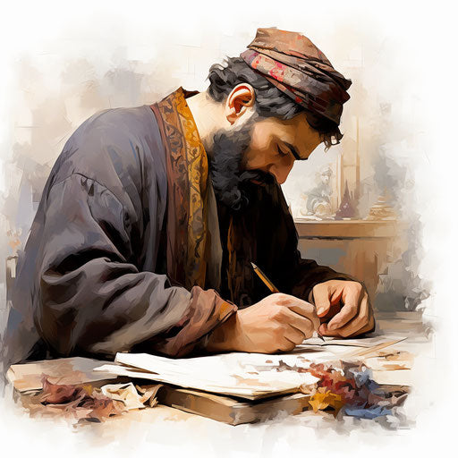 Writing clipart in the style of Oil painting, on a white background