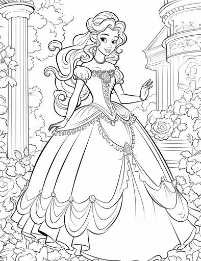 Disney princess coloring pages, realistic and captivating