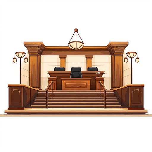 Court clipart in Minimalist style, on white background