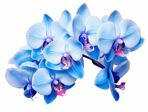 Blue orchid flowers isolated on white background