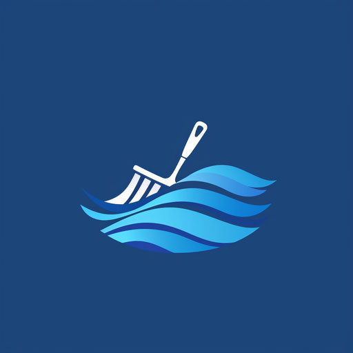Sleek cleaning logo with clean lines and blue gradient