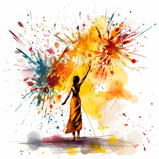 Congratulations in Impressionistic Art on white background