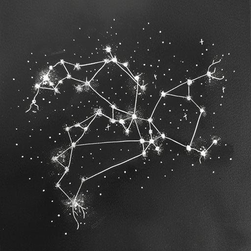 Celestial Cancer Constellation Tattoo with Silver Accents