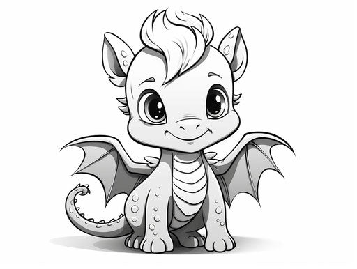 Cute Dragon Coloring Pages: 16th Century Style