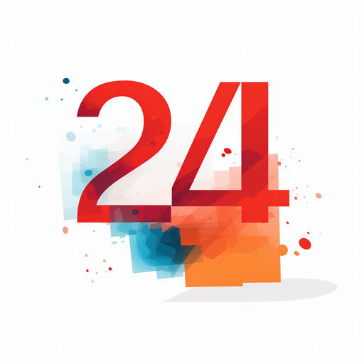 2024 Minimalist clipart, on white background