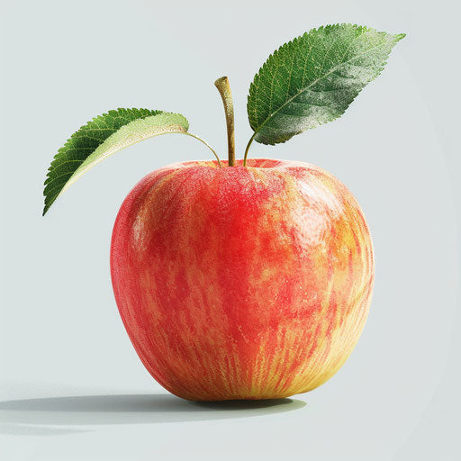 Photo realistic apple clipart with light blue background