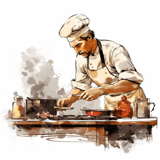 Culinary illustration in the style of Chiaroscuro Art