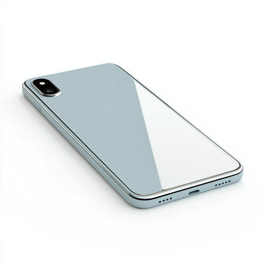 3D mobile phone on flat white background