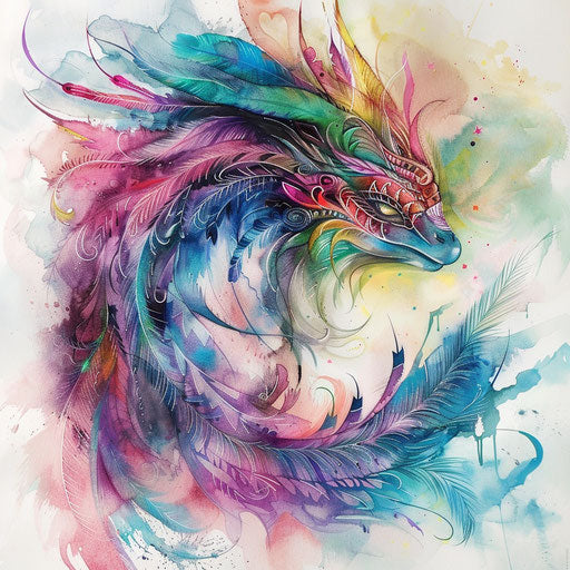 Ethereal Mayan spirit animal tattoo in soft pastels