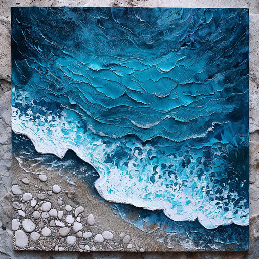 Hvar Beach with deep blue hues and dynamic surf