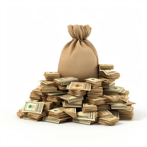 Minimalist money on white background