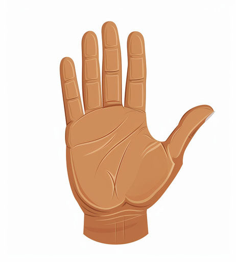 Flat vector hand in 'L' shape on white background