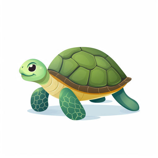 Turtle art in Minimalist style, on white background