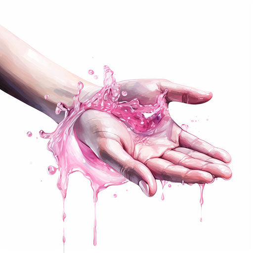 Handwashing artwork in Oil painting style, on white background